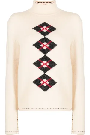 CHANEL Suéter tejido con motivo de rombos en intarsia 2022