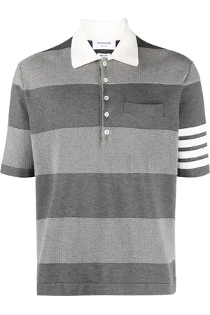 Thom Browne Playera tipo polo tejida con motivo 4-Bar