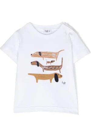 Il gufo Playera con perro estampado