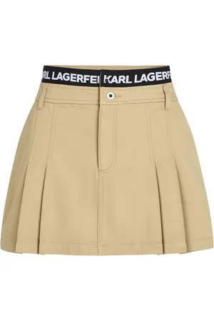 Karl Lagerfeld Falda corta de mezclilla plisada