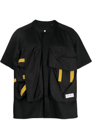 MOSTLY HEARD RARELY SEEN Camisa sin cuello con logo bordado