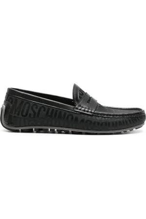 Moschino Mocasines penny con monograma en jacquard