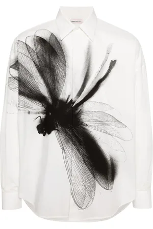 Alexander McQueen Camisa con libélula estampada