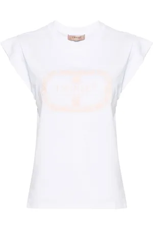 Twin-Set Playera sin mangas con logo bordado