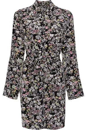 Zadig & Voltaire Vestido camisero de seda con estampado botánico
