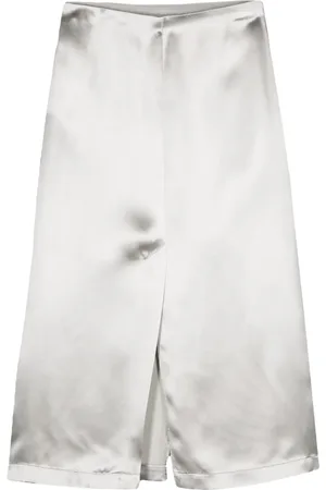 Loulou de Saison Falda midi con efecto satinado