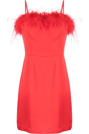 KITRI Vestido corto Nola con ribete de plumas