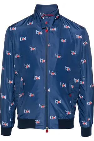 Kiton Chamarra ligera con logo estampado