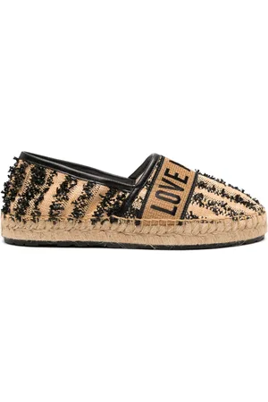 Moschino Alpargatas de rafia con logo en jacquard