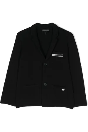 Emporio Armani Cárdigan en tejido de ochos con logo bordado
