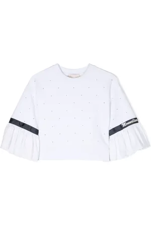 MONNALISA Blusa con logo y detalles de strass