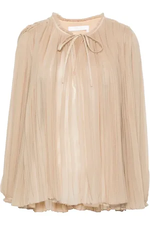 Chloé Blusa plisada con diseño semitransparente