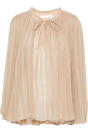 Chloé Blusa plisada con diseño semitransparente