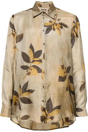 UMA WANG Camisa con ramas estampadas