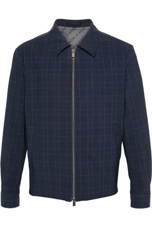 HUGO BOSS Sobrecamisa con cuadros estampado y cierre