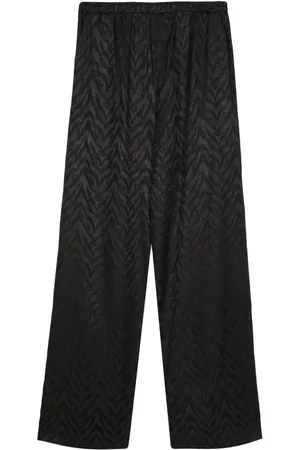 Family First Pantalones rectos con motivo en jacquard