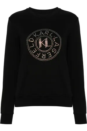 Karl Lagerfeld Sudadera con logo de strass