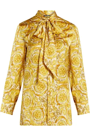 VERSACE Camisa de seda con estampado Barocco