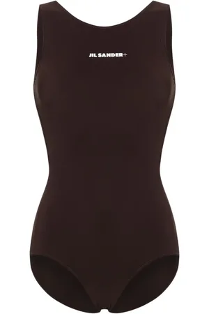 Jil Sander Traje de baño con logo estampado y espalda abierta