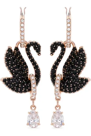 Swarovski Aretes con detalle de cisne