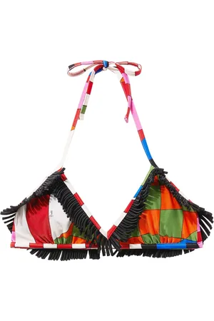 Puccini Top de bikini con motivo de cuadros