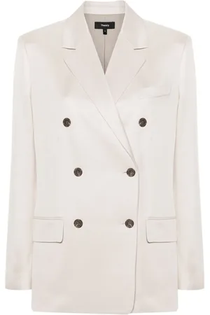 THEORY Blazer con doble botonadura y solapas de muesca