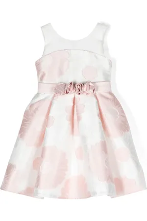 Abel & Lula Vestido plisado con motivo floral en jacquard