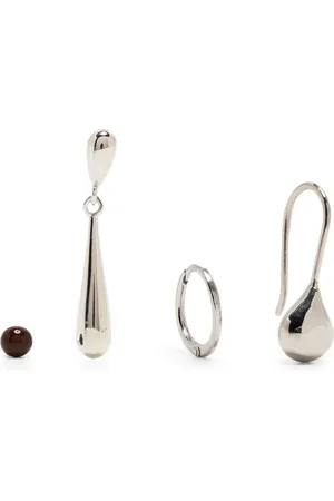 LEMAIRE Set de cuatro aretes asimétrico
