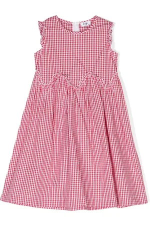 Il gufo Vestido acampanado a cuadros gingham