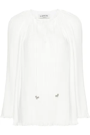 Lanvin Blusa plisada con agujetas