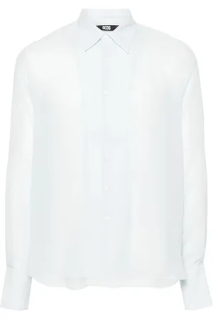 GCDS Camisa de seda con logo bordado