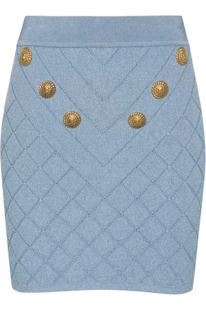 Balmain Falda corta de tejido fino con seis botones