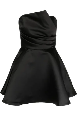 Amsale Vestido corto asimétrico con diseño drapeado