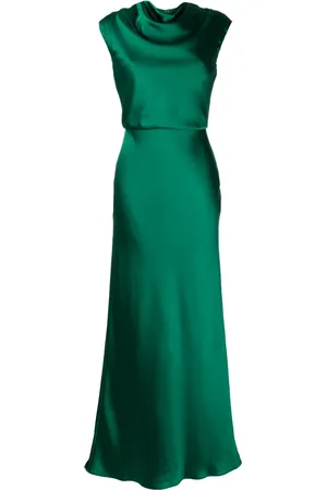 Amsale Vestido largo sin mangas con cuello desbocado