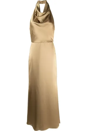 Amsale Vestido de fiesta satén con cuello halter