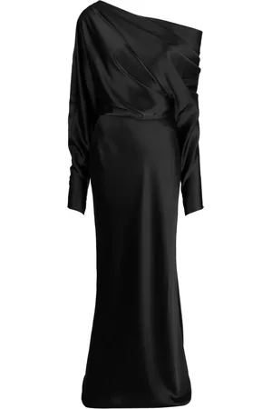 Amsale Vestido de fiesta satinado con hombros descubiertos