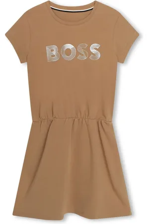 HUGO BOSS Vestido acampanado con logo estampado