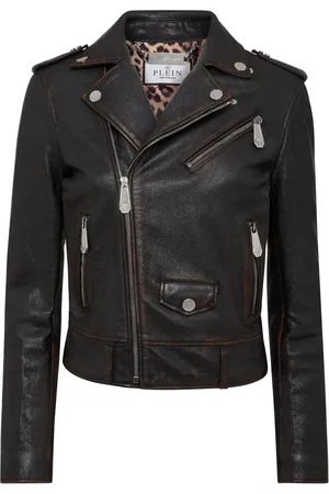 Philipp Plein Chamarra biker con parche del logo