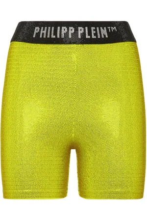 Philipp Plein Shorts con hilos metalizados y logo estampado