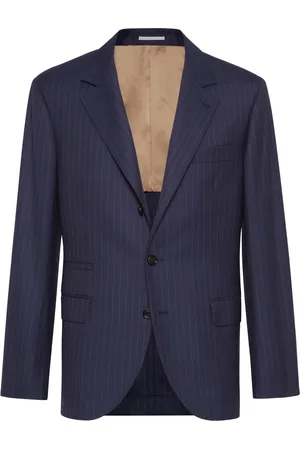 Brunello Cucinelli Blazer con rayas diplomáticas estampadas