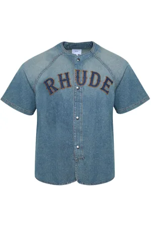 Rhude Camisa de mezclilla de béisbol