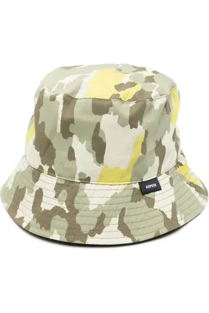 Aspesi Gorro de pescador con estampado militar