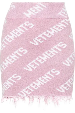 Vetements Falda corta con logo en intarsia