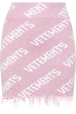 Vetements Falda corta con logo en intarsia