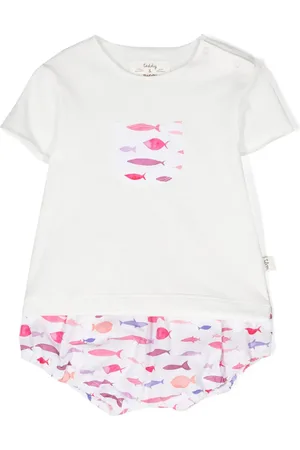 TEDDY & MINOU Playera y bloomers con peces estampado