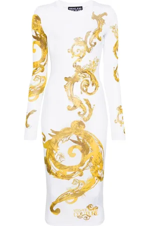 VERSACE Vestido midi Watercolour Couture