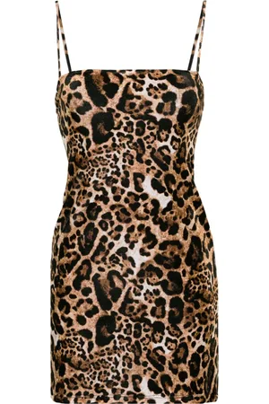 Vetements Vestido corto con estampado de leopardo
