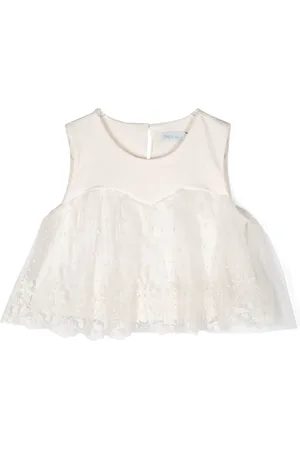Abel & Lula Blusa de encaje floral en point d