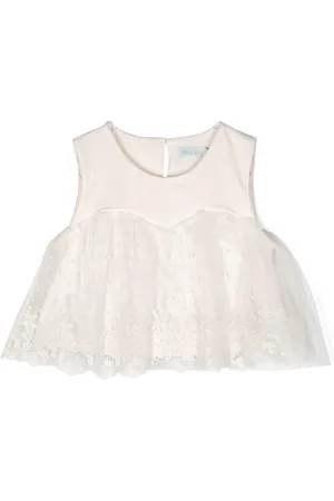 Abel & Lula Blusa de encaje floral en point d