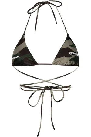 Vetements Top de bikini con estampado militar